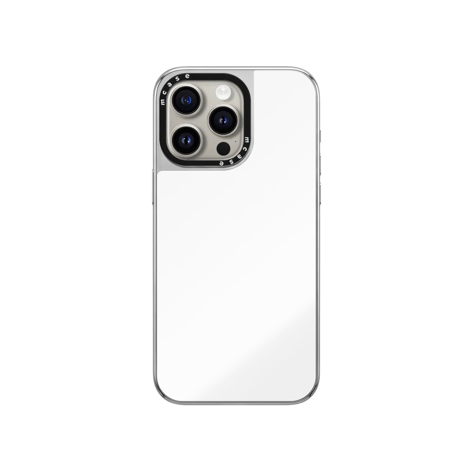 iPhone 15 Pro Max Customize Silver Mirror Case